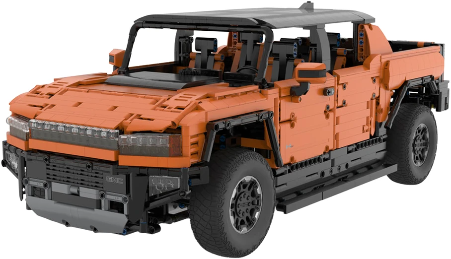 Nuotoliniu būdu valdomas 1:10 mastelio Hummer EV oranžinis