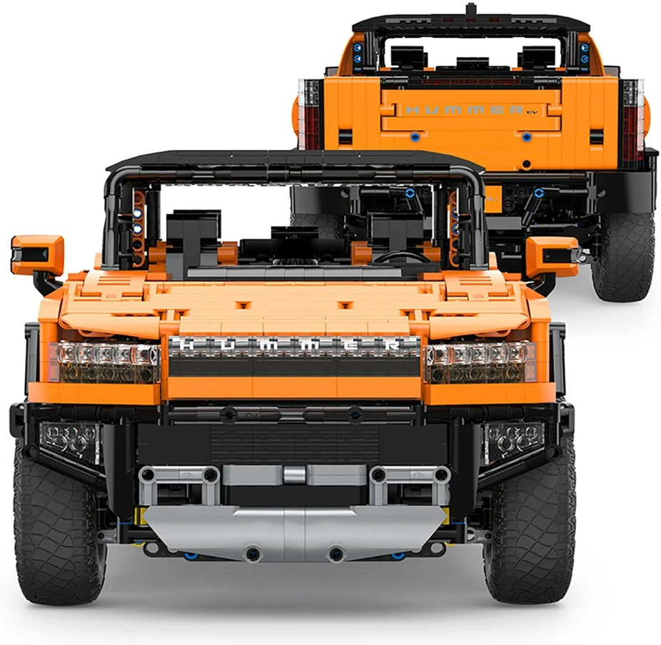 Nuotoliniu būdu valdomas 1:10 mastelio Hummer EV oranžinis