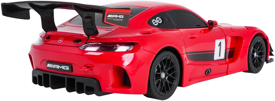 Nuotoliniu būdu valdomas 1:14 Mercedes-AMG GT3 raudonas automobilis-robotas 2in1