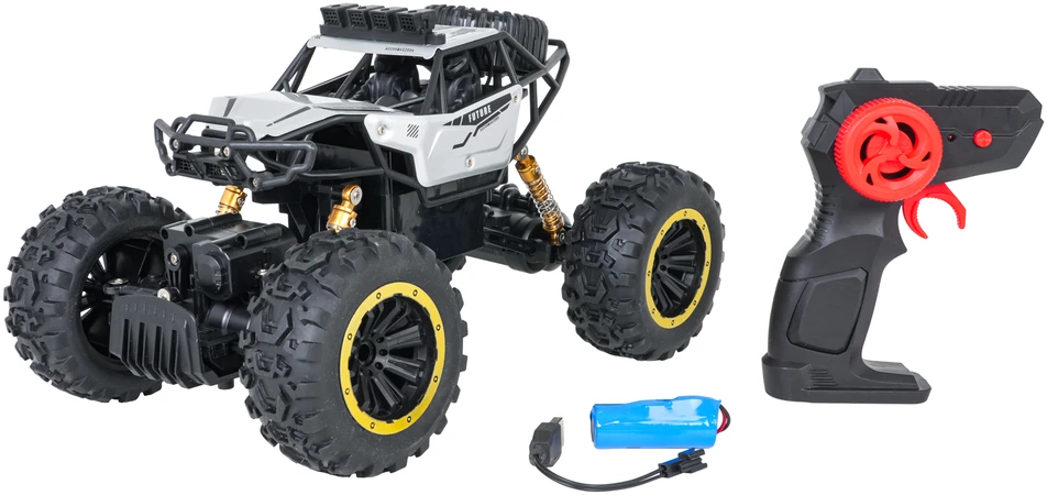 Nuotoliniu būdu valdomas 1:18 metalo visureigis Climb Power sidabrinis