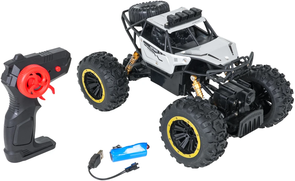 Nuotoliniu būdu valdomas 1:18 metalo visureigis Climb Power sidabrinis