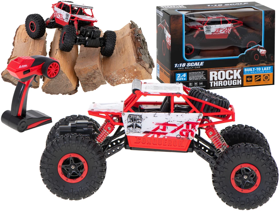 Roger RC automobilis Rock Crawler HB 2.4GHz 1:18 raudonas