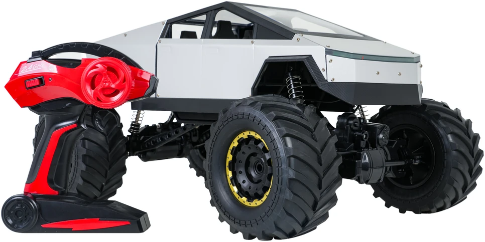 Nuotoliniu būdu valdomas 1:8 mastelio visureigis Rock Crawler sidabrinis