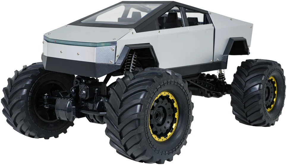 Nuotoliniu būdu valdomas 1:8 mastelio visureigis Rock Crawler sidabrinis