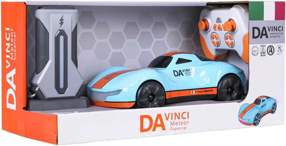 Nuotoliniu būdu valdomas automobilis 1:16 su dūmų ir šviesos efektais mėlynas