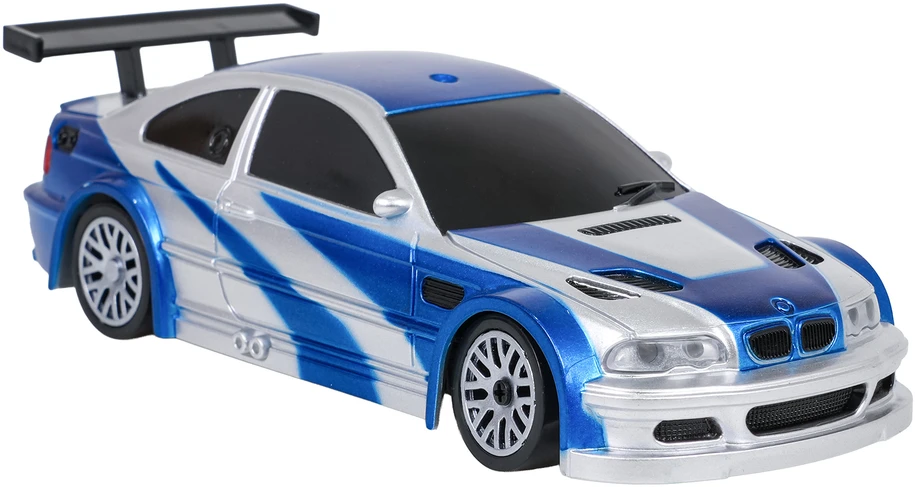 Nuotoliniu būdu valdomas drift automobilis 1:43 mėlynas su priedais