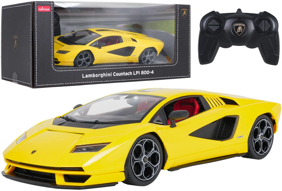 Rastar Nuotoliniu būdu valdomas Lamborghini Countach LPI 800-4 1:16 geltonas modelis