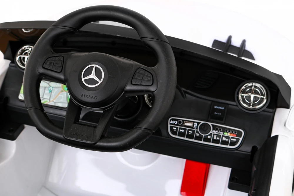 Ramiz Elektrinė mašina vaikams Mercedes Benz AMG SL65 S baltos spalvos