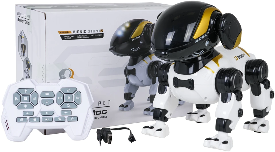 Nuotoliniu būdu valdomas robotas šuo BUNNY R/C baltas