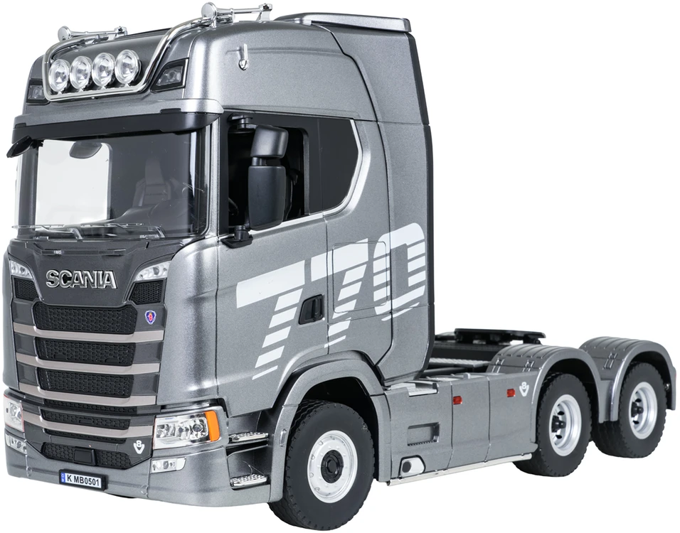 Nuotoliniu būdu valdomas SCANIA 770S sunkvežimis 1:18 pilkas
