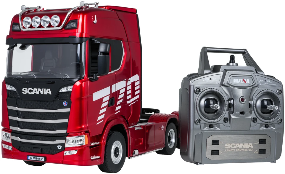 Nuotoliniu būdu valdomas SCANIA 770S sunkvežimis 1:18 raudonas