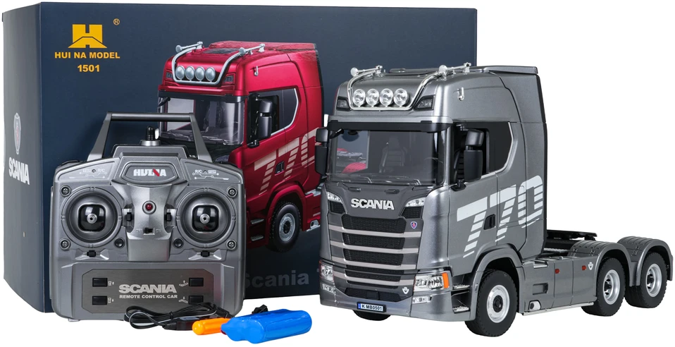 Nuotoliniu būdu valdomas SCANIA 770S sunkvežimis 1:18 pilkas