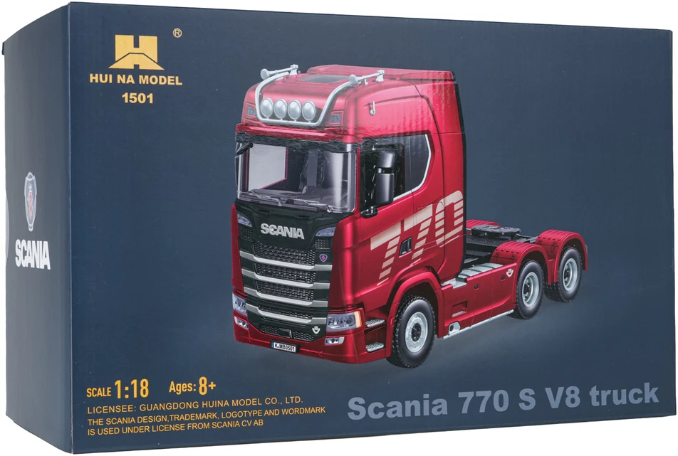 Nuotoliniu būdu valdomas SCANIA 770S sunkvežimis 1:18 pilkas
