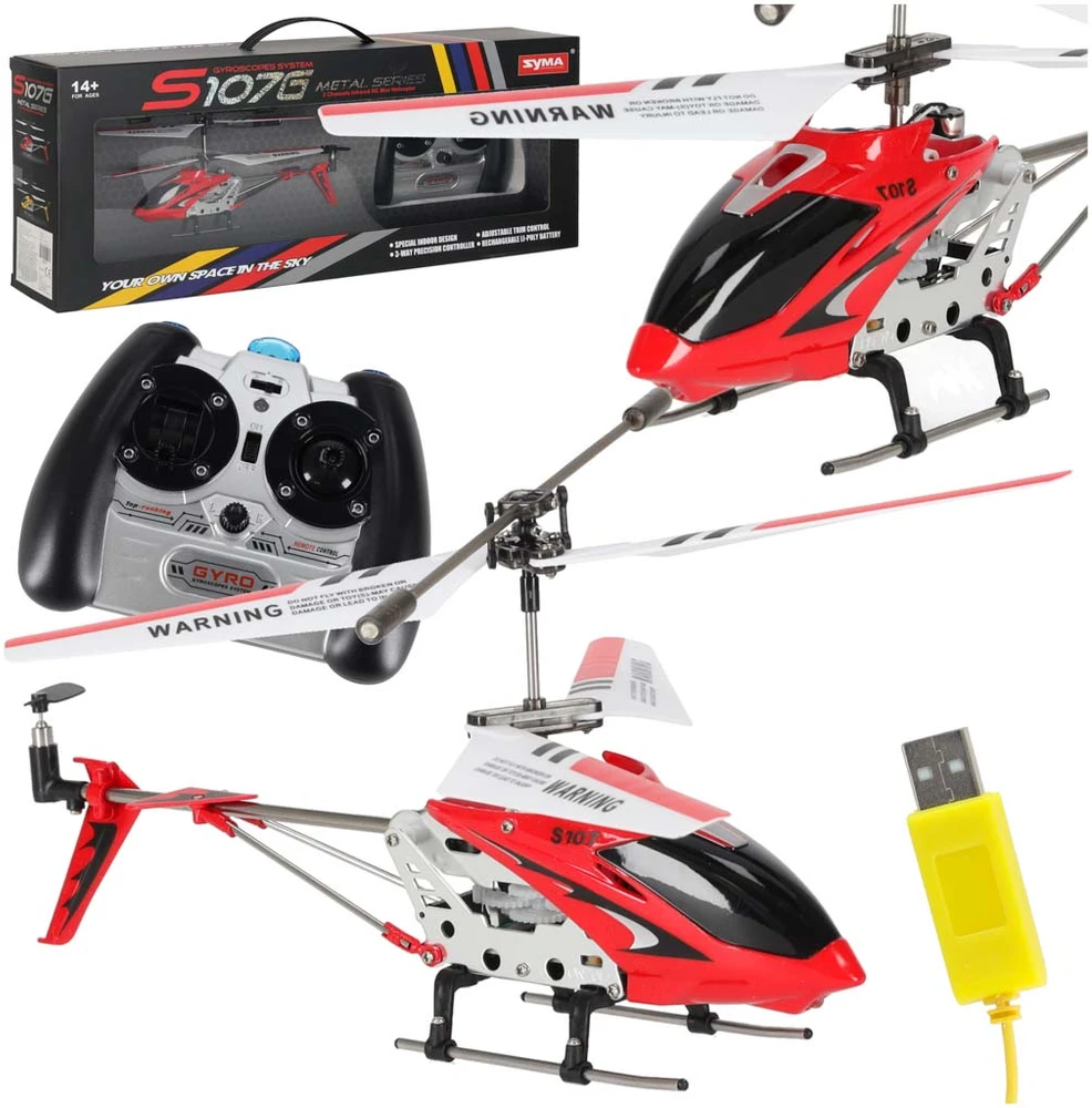 SYMA S107G RC sraigtasparnis raudonos spalvos