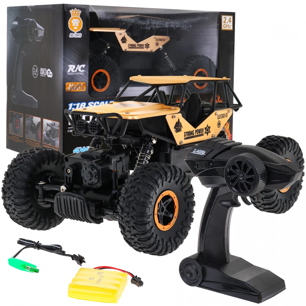 Nuotoliniu būdu valdomas visureigis crawler 1:18 auksinis