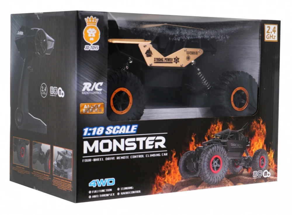 Nuotoliniu būdu valdomas visureigis crawler 1:18 auksinis