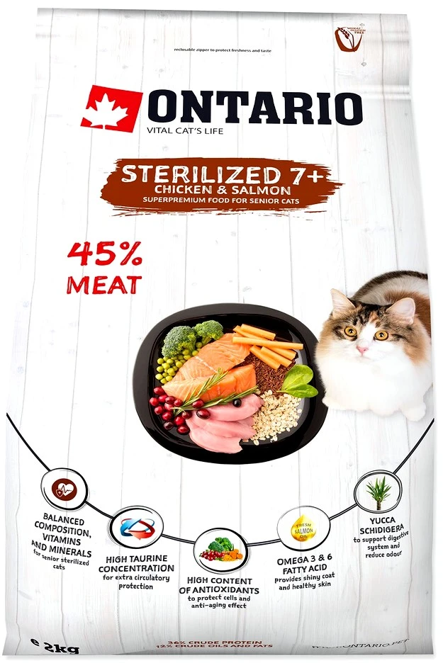 Ontario Ontarijo sterilizuotos katės 7+ 2kg (sterilizuotos katės 7+)