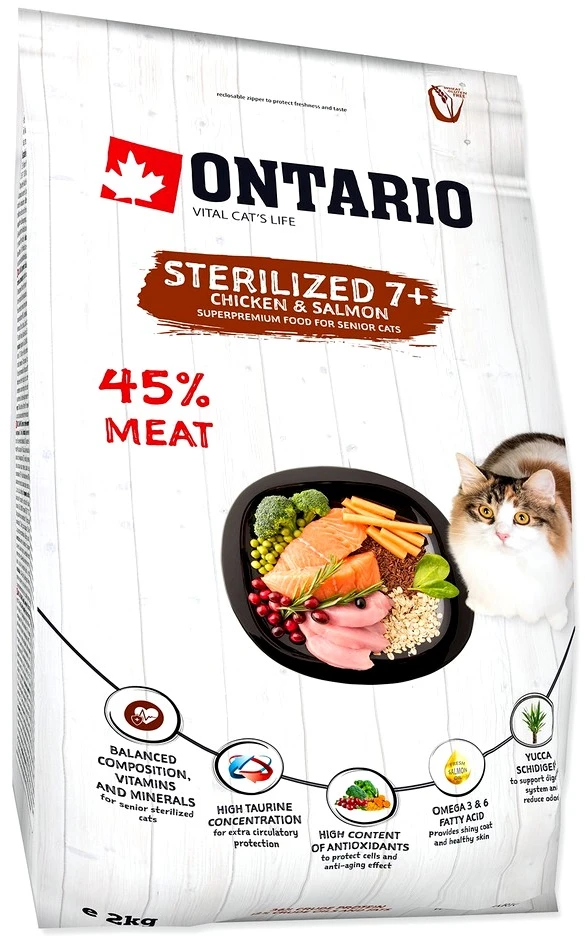 Ontario Ontarijo sterilizuotos katės 7+ 2kg (sterilizuotos katės 7+)
