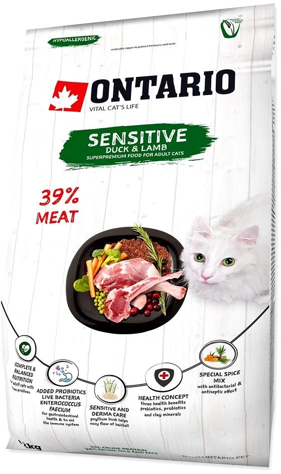 Ontario Cat Sensitive/Derma 2kg (Jautrioms)