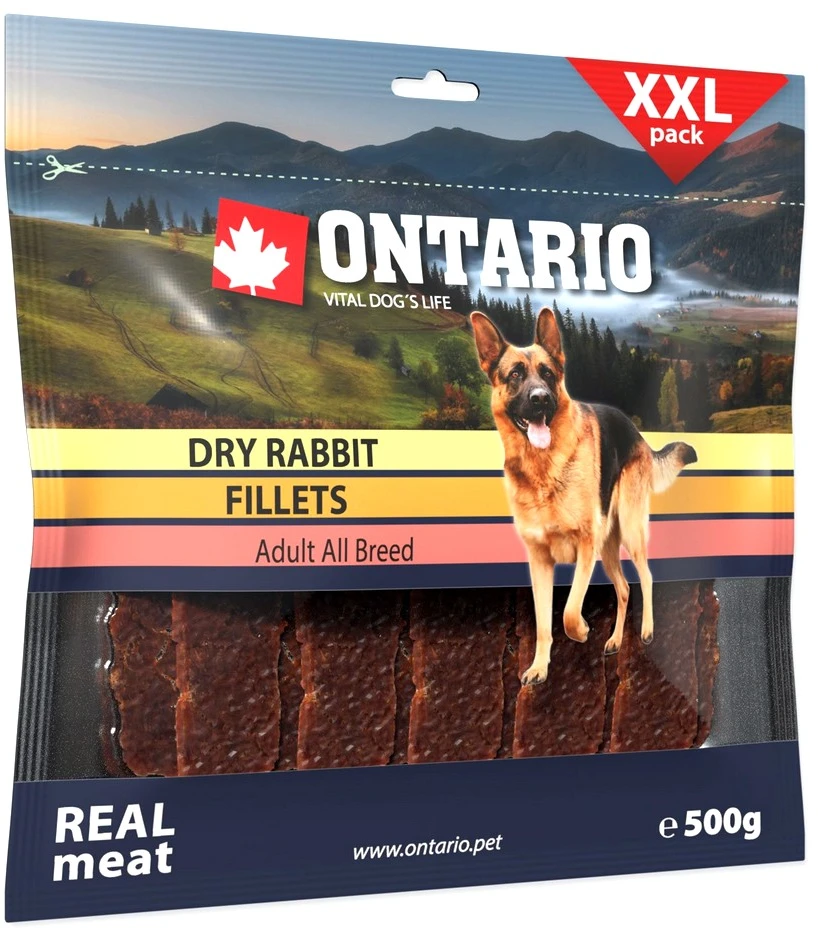 ONTARIO džiovinti triušio file šunims 500g
