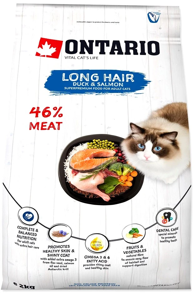 Ontario Cat Longhair 2kg (Ilgaplaukiams)