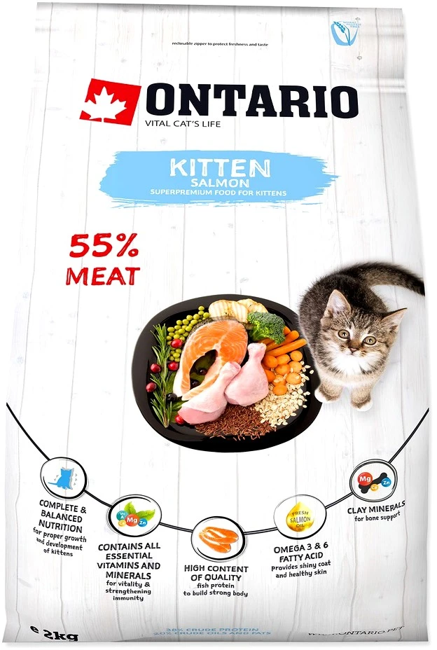 Ontario Kitten lašiša 2kg (Kačiukams su lašiša)