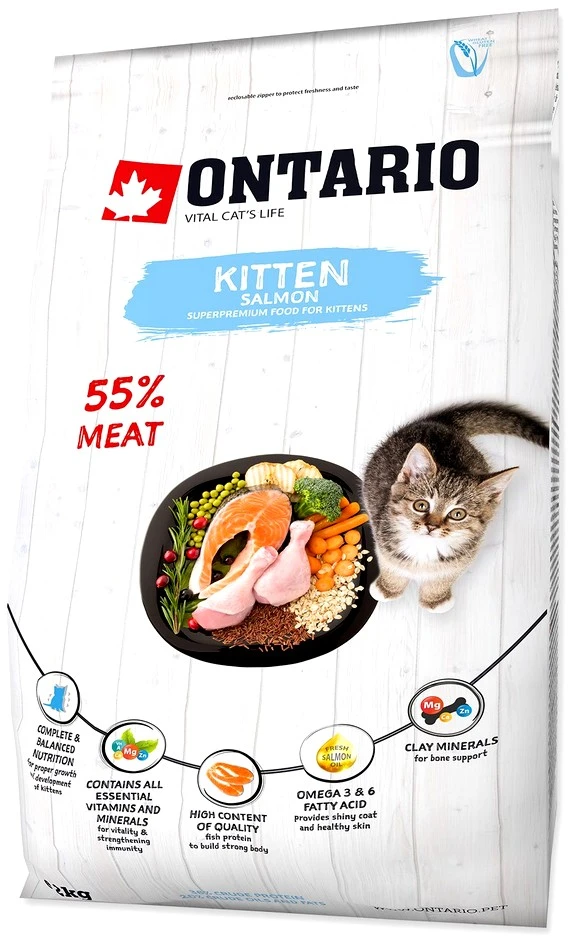 Ontario Kitten lašiša 2kg (Kačiukams su lašiša)