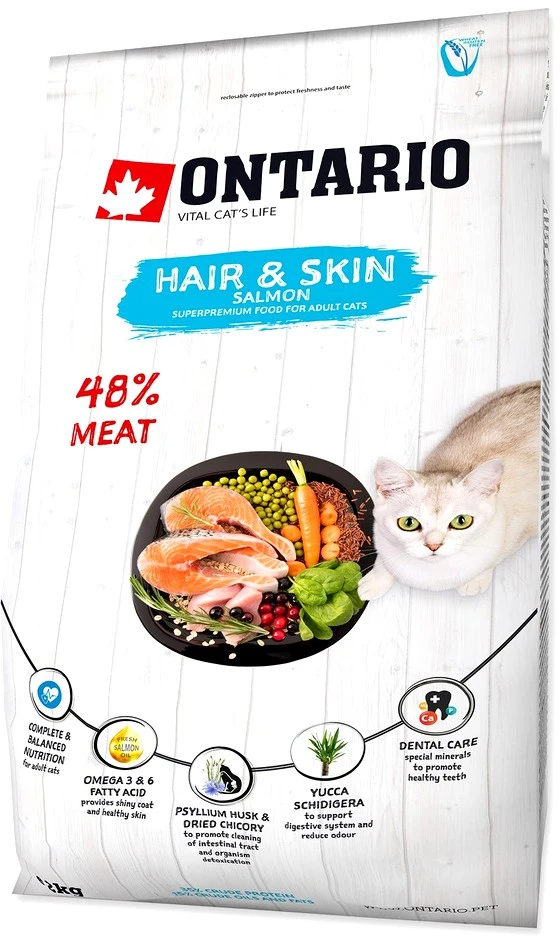 Ontario Cat Hair & Skin 2kg (Kailiui ir odai)