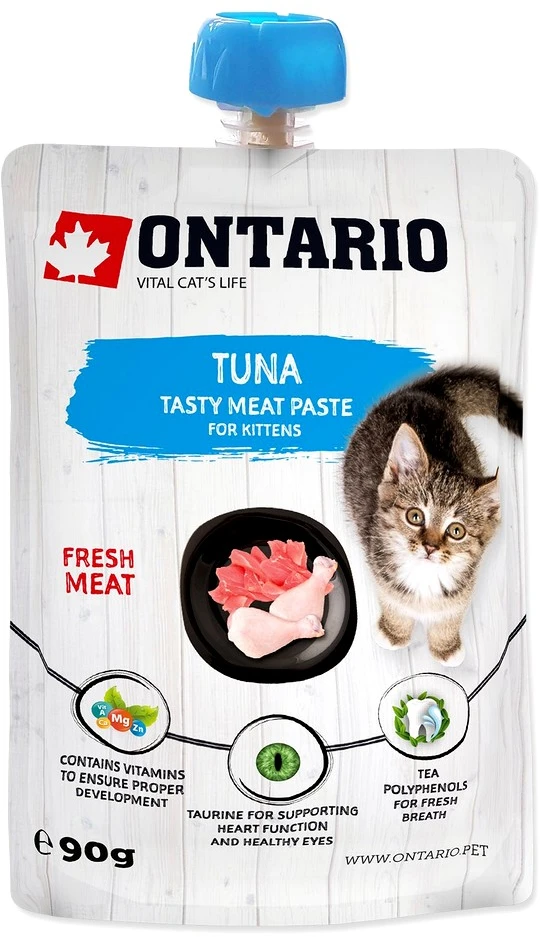 Ontario kačiukams skirtas tuno šviežios mėsos maistas 90 g (makaronai)