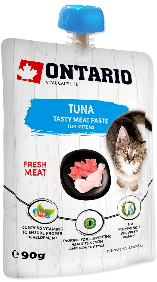 Ontario kačiukams skirtas tuno šviežios mėsos maistas 90 g (makaronai)