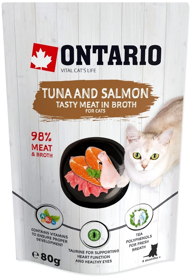 ONTARIO katės maistas tunu ir lašiša, 80 g