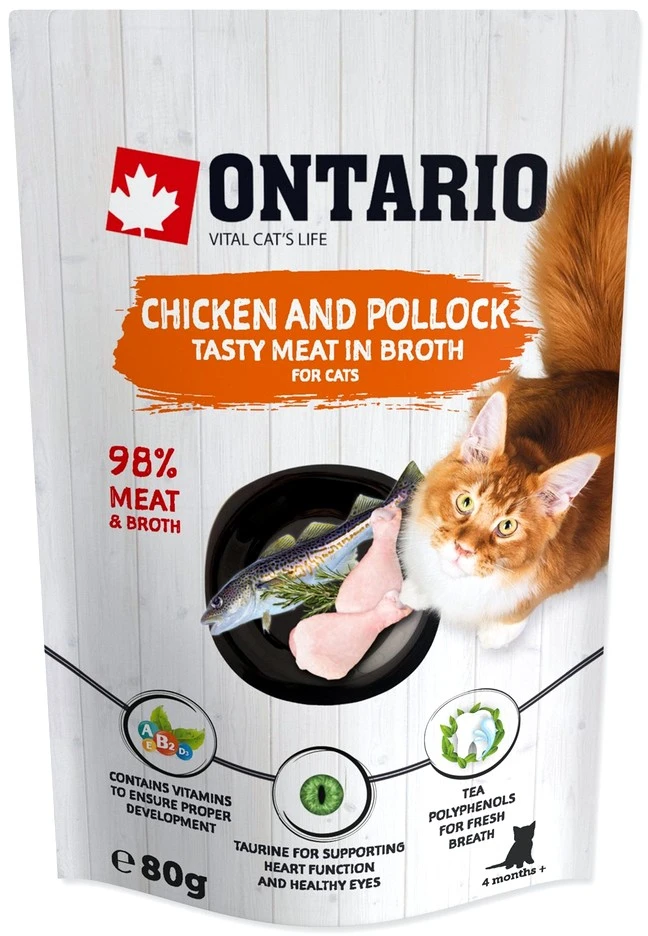 ONTARIO katės maistas vištiena ir menkė