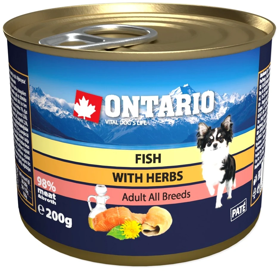Ontario konservai šunims su žuvimi
