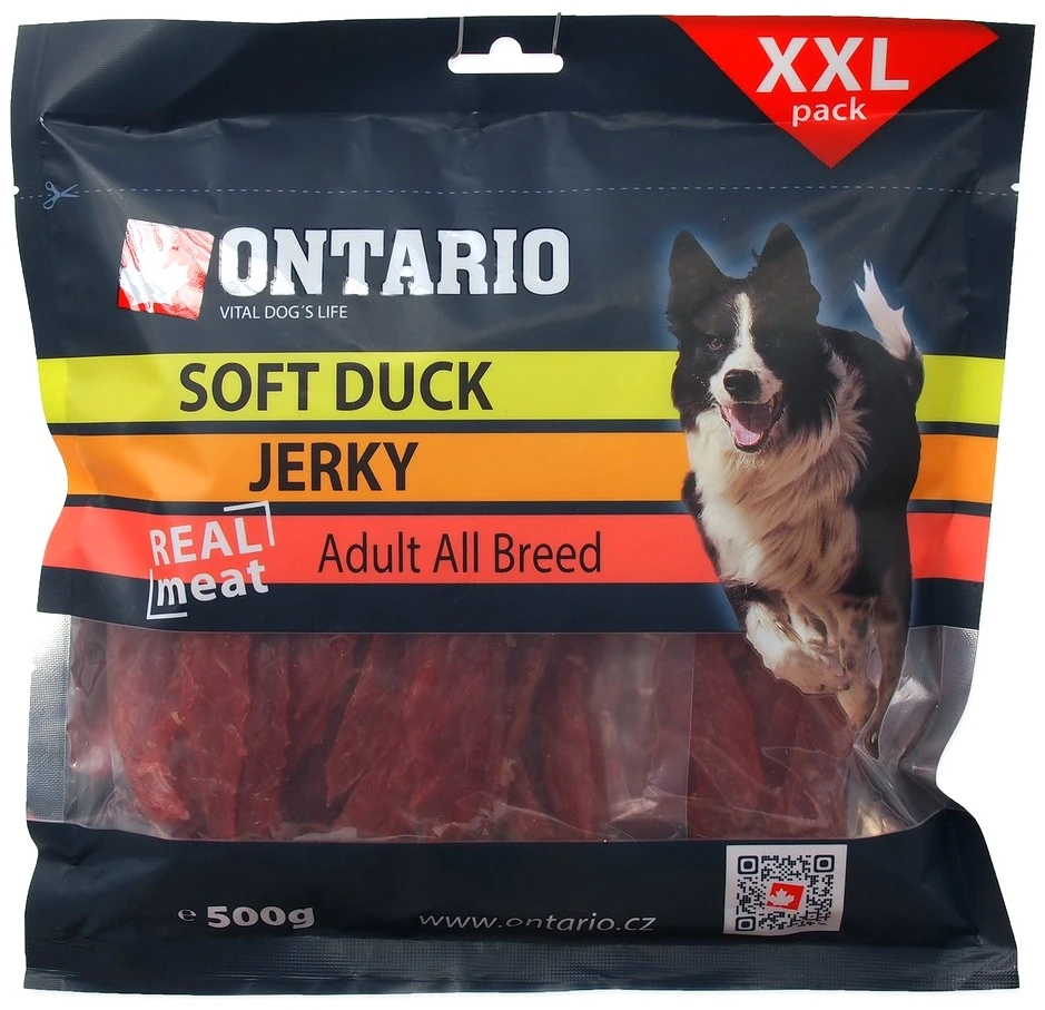 ONTARIO minkšti anties skanėstai šunims, 500g