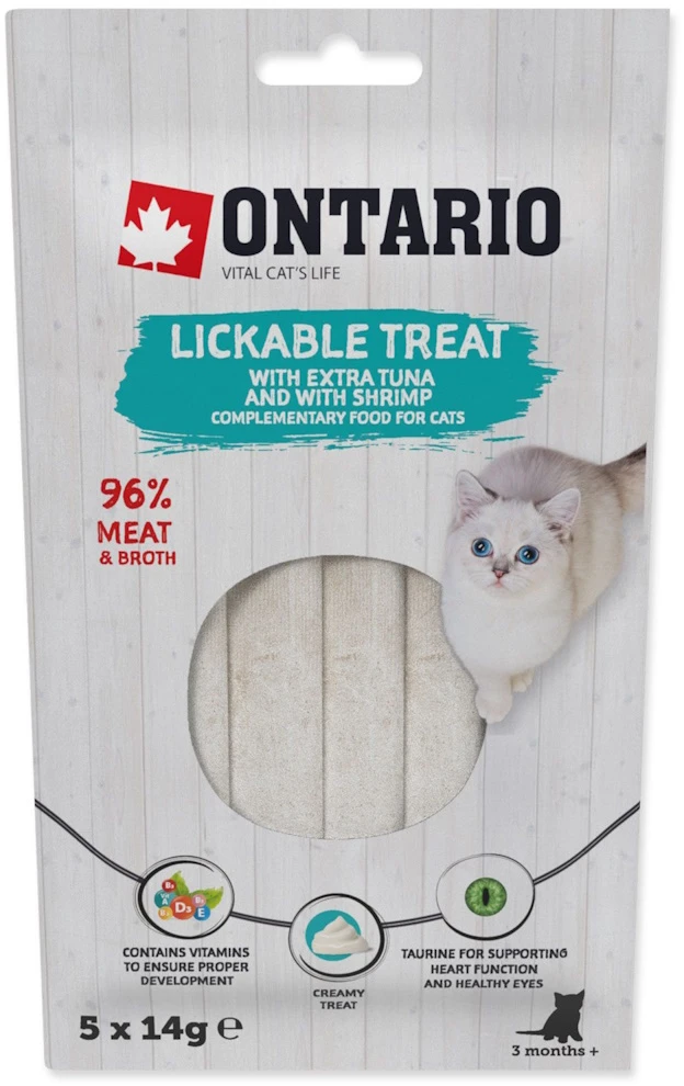 Ontario Laižomas skanėstas Tunas + Krevetės 5x14g