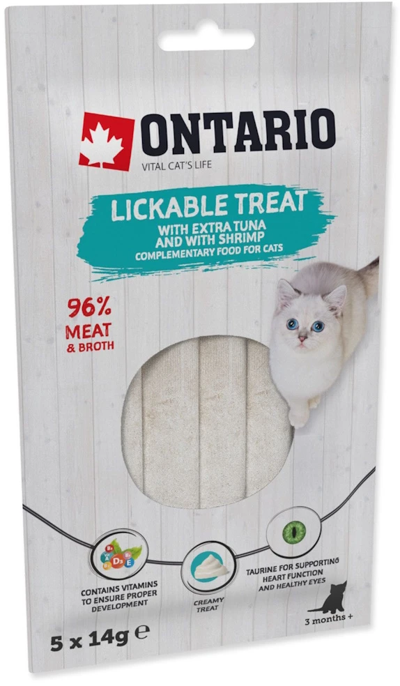 Ontario Laižomas skanėstas Tunas + Krevetės 5x14g