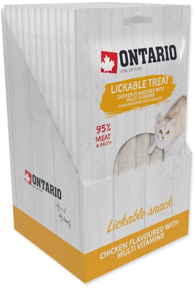 Ontario Laižomas skanėstas su Vištiena + Multivitaminais 5x14g