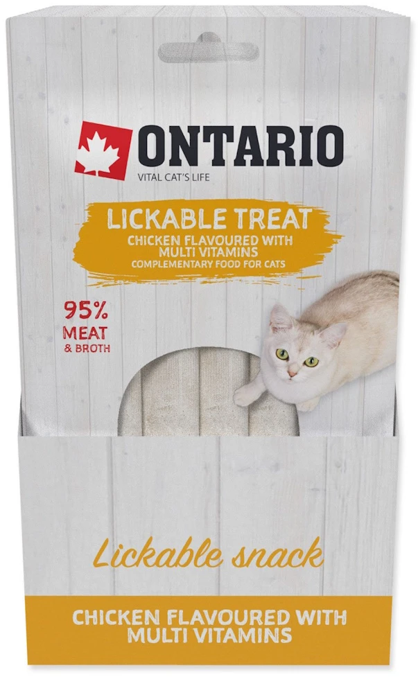 Ontario Laižomas skanėstas su Vištiena + Multivitaminais 5x14g