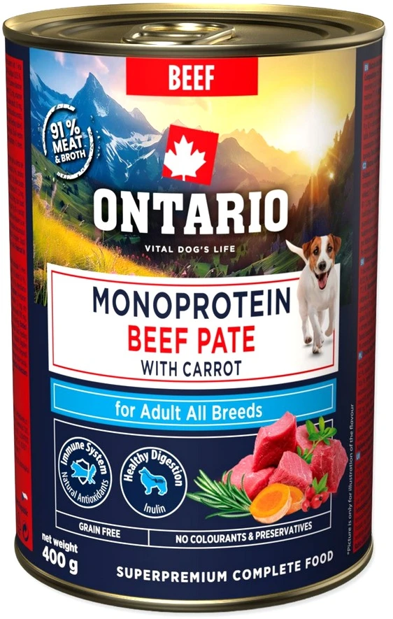 Ontario Adult Monoprotein Jautienos paštetas su Morkomis 400g