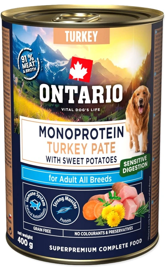 Ontario Adult Monoprotein Kalakutienos paštetas su Batatais 400g
