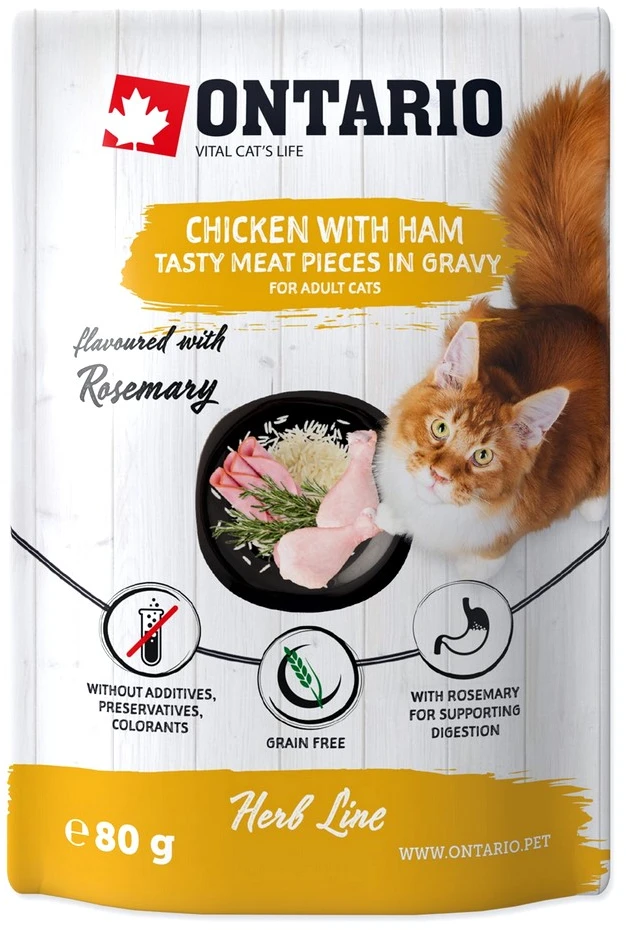 ONTARIO vištiena su kumpiu katėms 80g