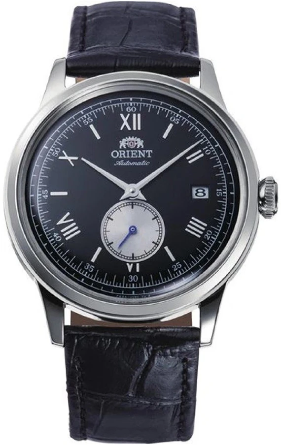 Orient Bambino mažų sekundžių vyriškas laikrodis RA-AP0101B30B+ dėžutė