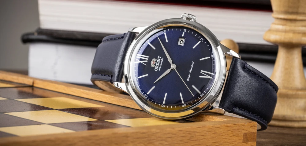Orient Klasikinis Bambino V6 vyriškas laikrodis RA-AC0021L10B + dėžutė
