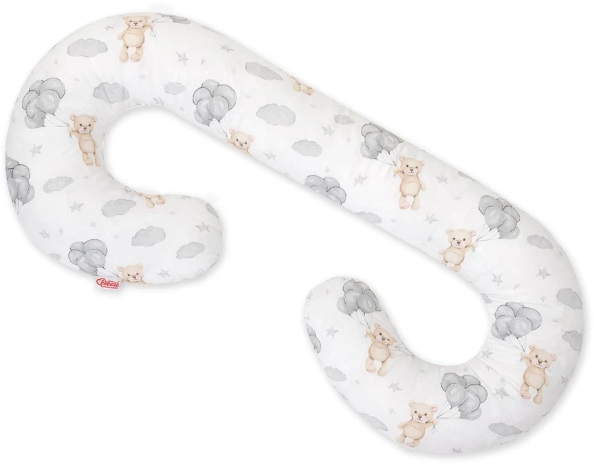 Nėščiosios pagalvė C formos su nuimamu užvalkalu Teddy bear