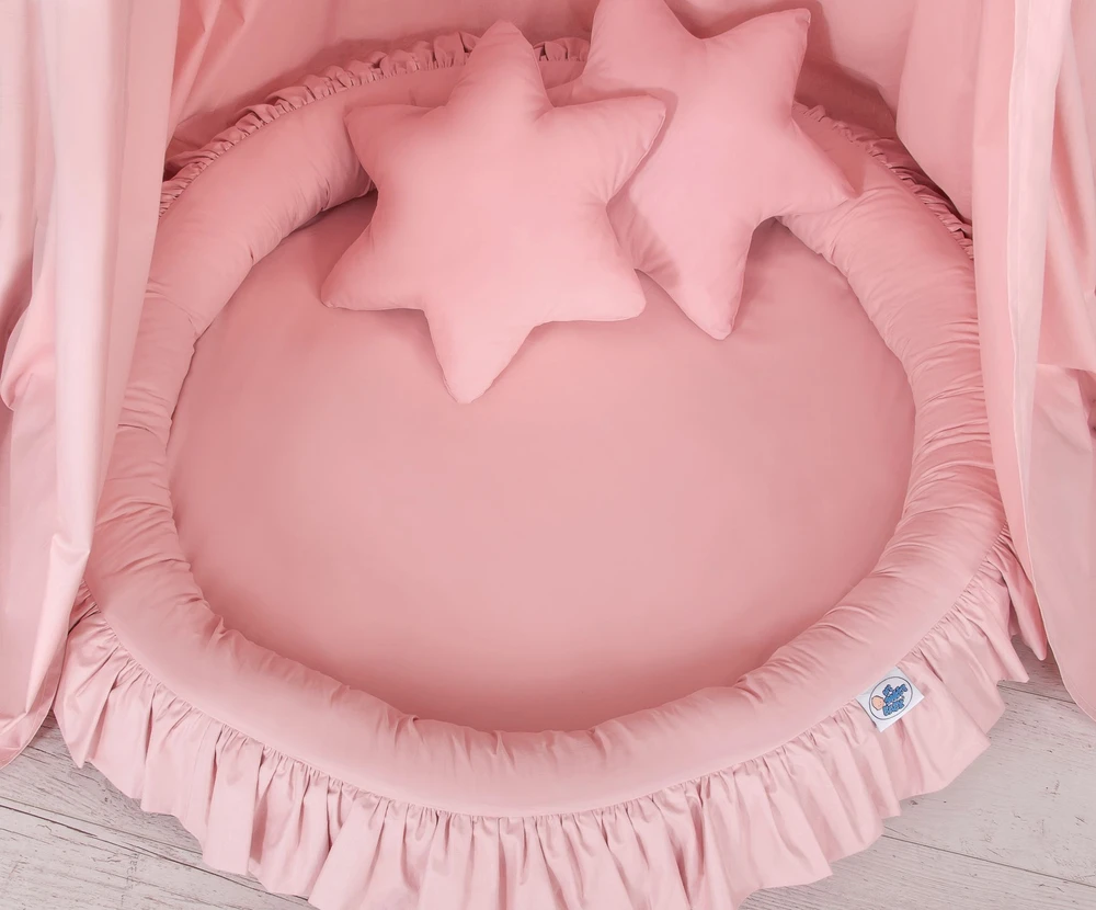 My Sweet Baby Kabantis baldakimas ir lizdas su pagalvėlėmis – pastelinis rožinis