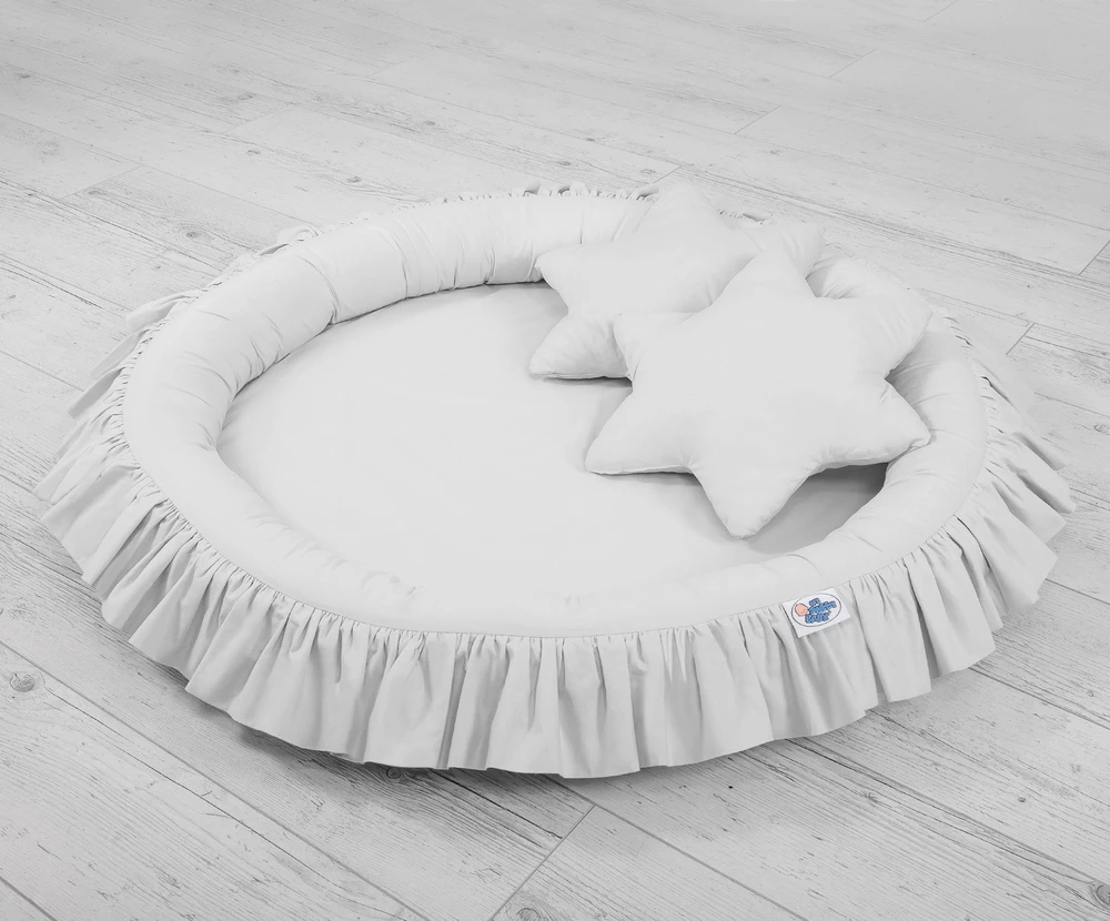 My Sweet Baby Pakabinama palapinė ir lizdas su raukiniais bei pagalvėlėmis – pilka