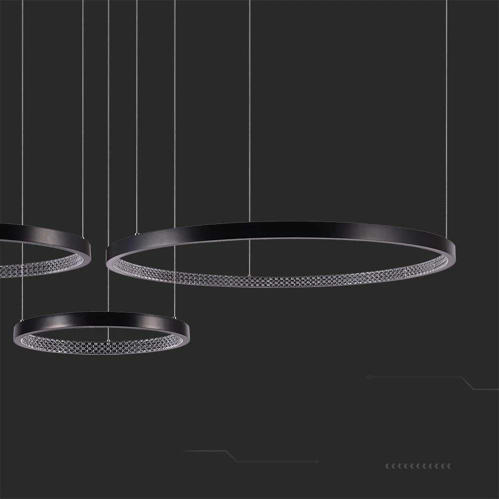 V-tac 57W LED pakabinamas šviestuvas, juodas, 3000K