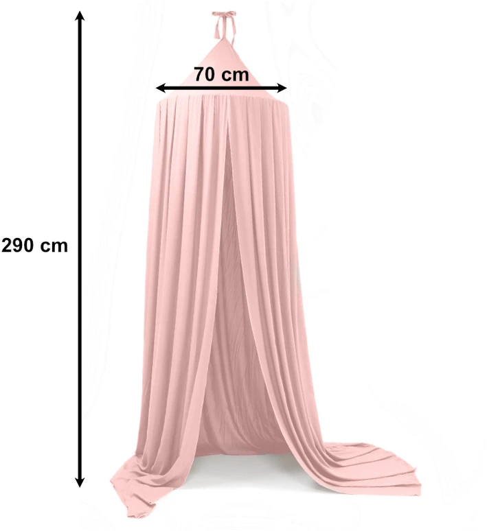 Kupolo užuolaida tipi palapinė kabo šviesiai rožinė