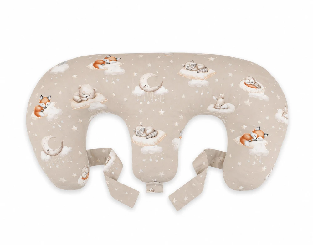 Pakaitinis užvalkalas Bobono Twin žindymo pagalvei – 100 % medvilnė – Twinkle Woodland