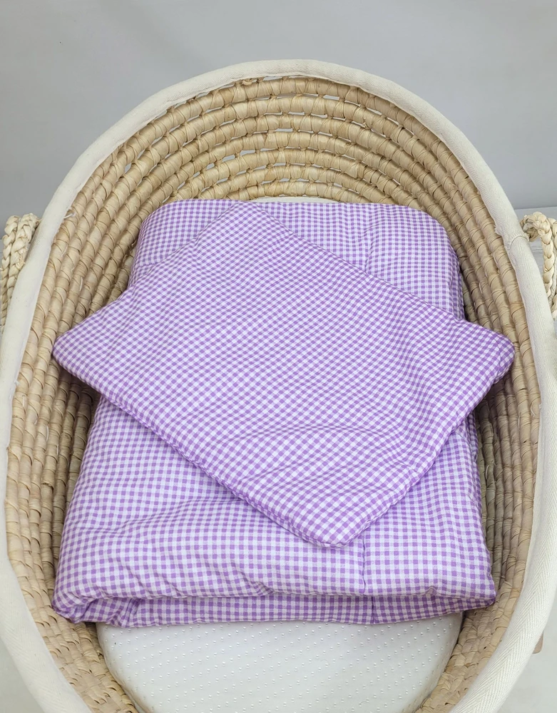 Bobono Patalynės komplektas kūdikiui violetinė languota 75x100cm Newborn